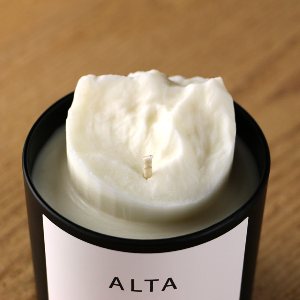 A close view of Alta summit peak candle.