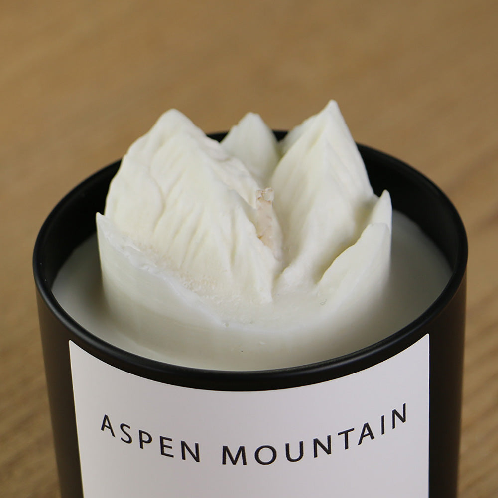 A close view of Aspen Mountain peak candle.