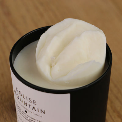 A close view of Eglise Mountain peak candle.
