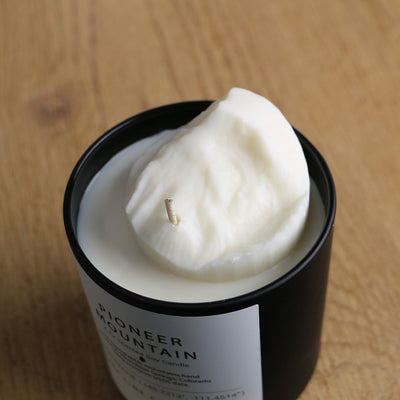 A close view of Pioneer Mountain peak candle.